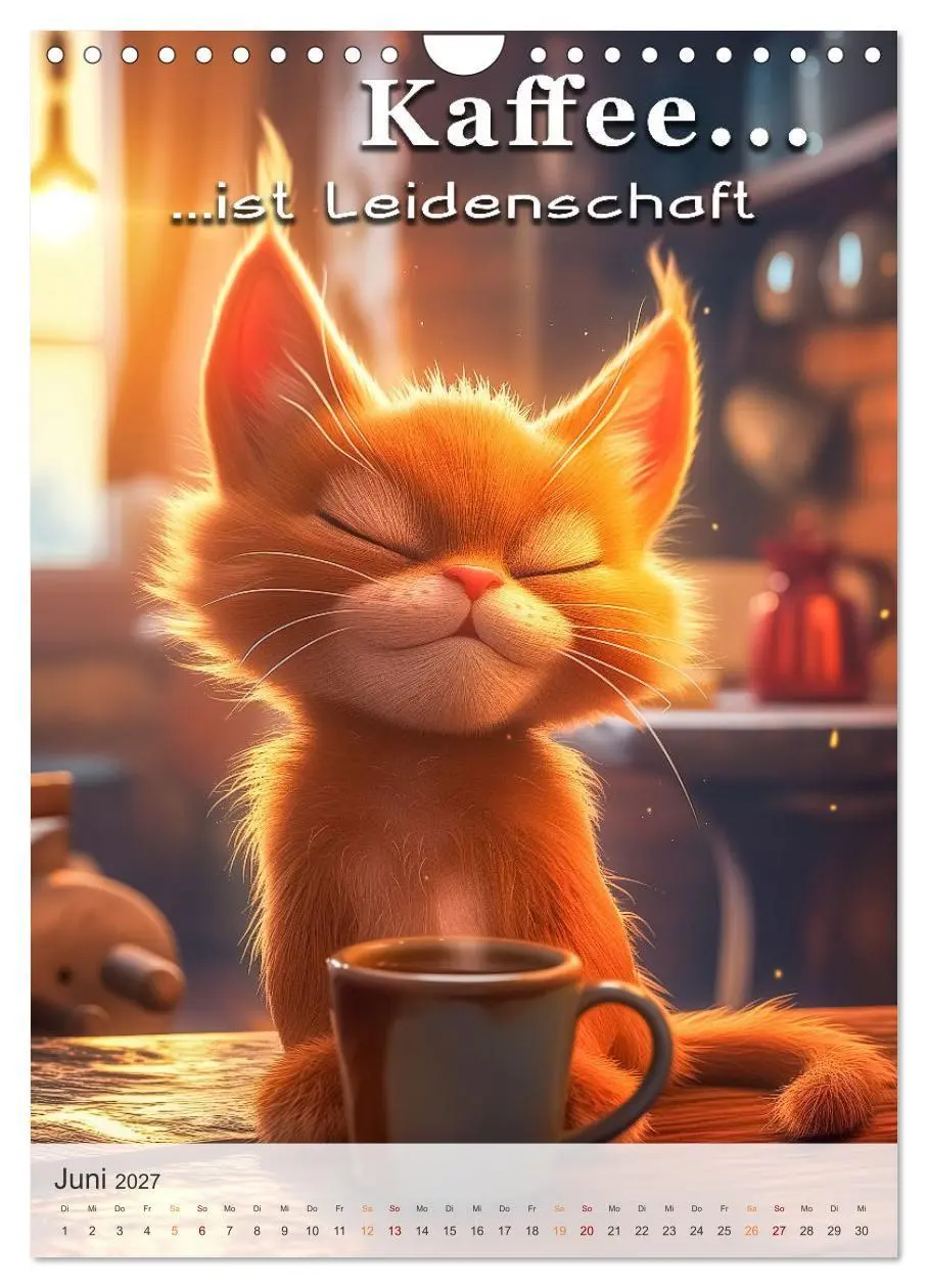 Bild: 9783569174634 | Kaffee-Katzen (Wandkalender 2027 DIN A4 hoch), CALVENDO Monatskalender