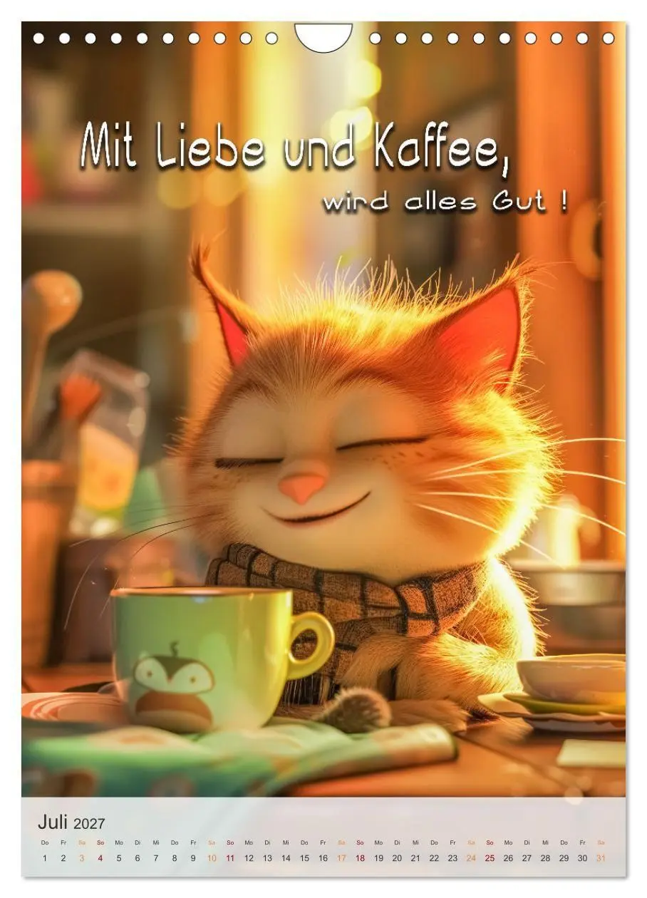 Bild: 9783569174634 | Kaffee-Katzen (Wandkalender 2027 DIN A4 hoch), CALVENDO Monatskalender
