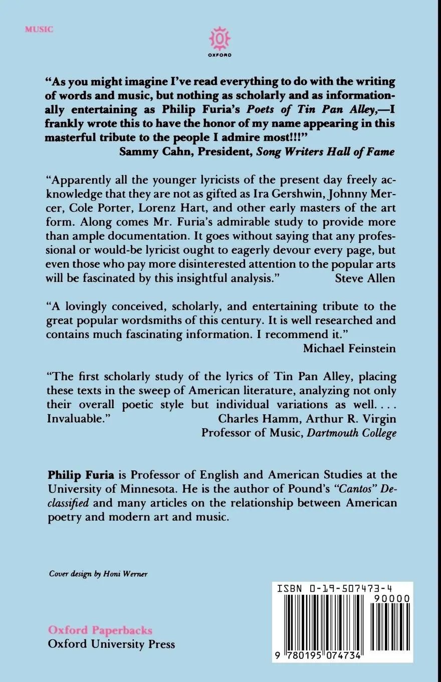 Rückseite: 9780195074734 | The Poets of Tin Pan Alley | A History of America's Great Lyricists