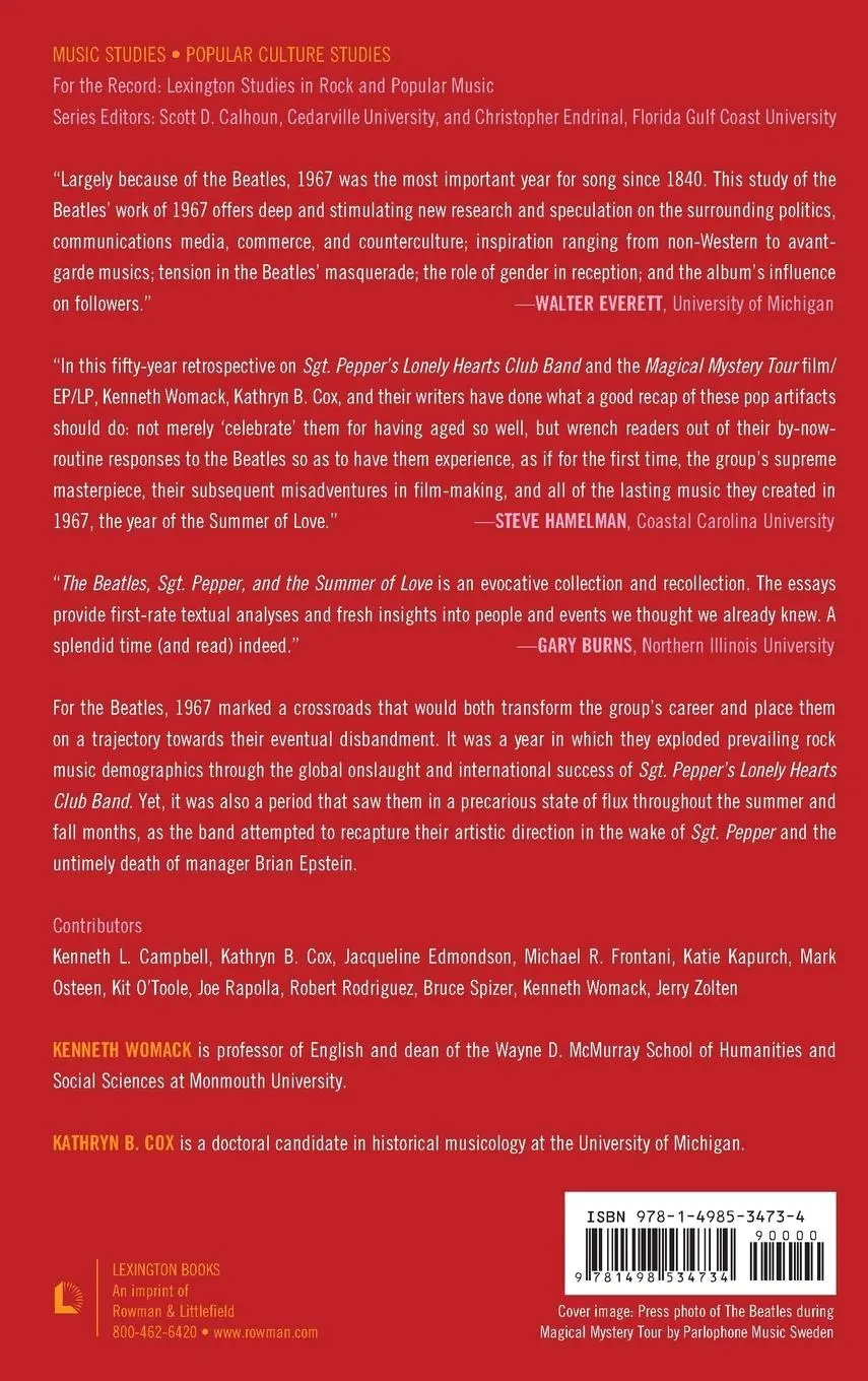 Rückseite: 9781498534734 | The Beatles, Sgt. Pepper, and the Summer of Love | Womack (u. a.)