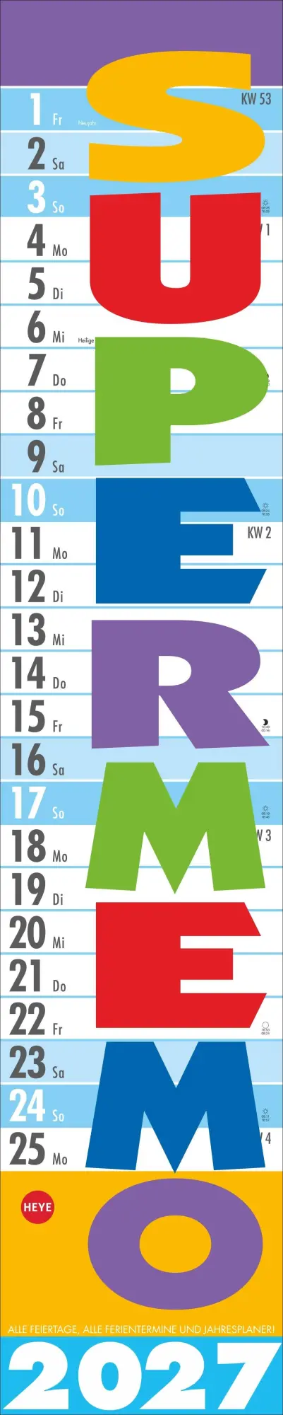 Cover: 9783756414734 | Supermemo Kalender 2027 | Kalender | Bürokalender Heye | Spiralbindung