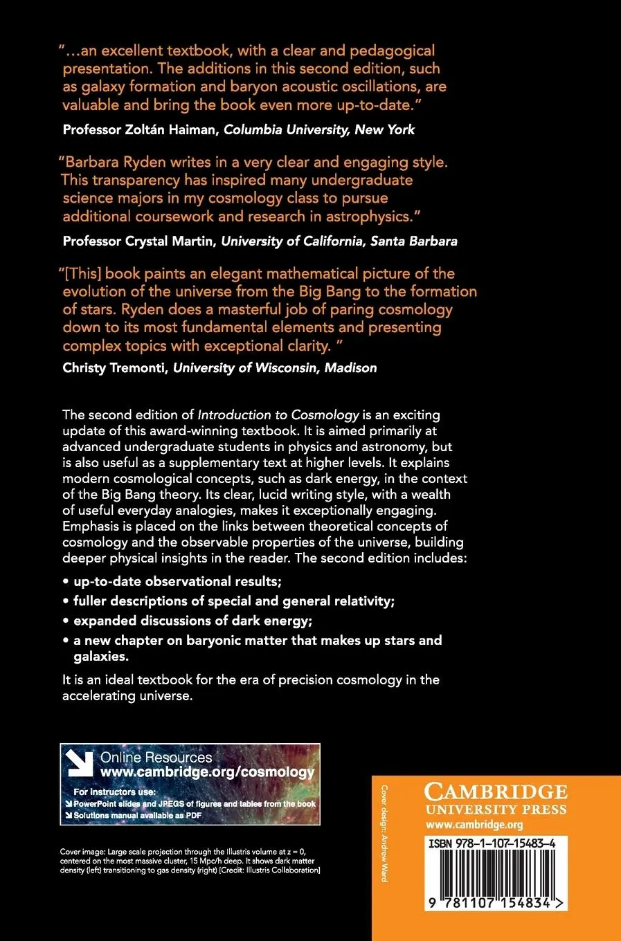 Rückseite: 9781107154834 | Introduction to Cosmology | Barbara Ryden | Buch | Gebunden | Englisch