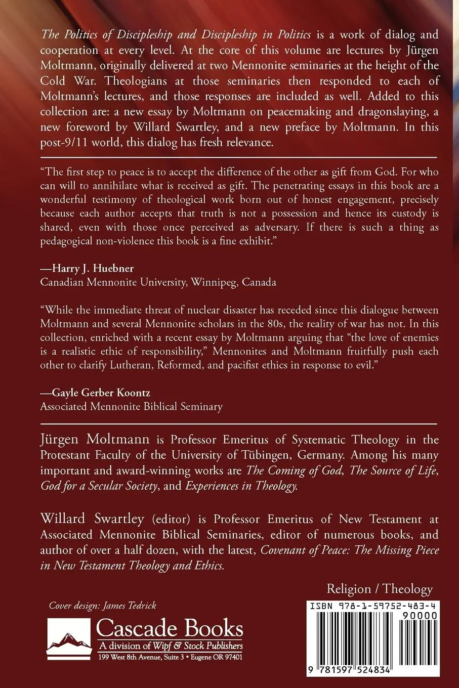 Rückseite: 9781597524834 | The Politics of Discipleship and Discipleship in Politics | Moltmann