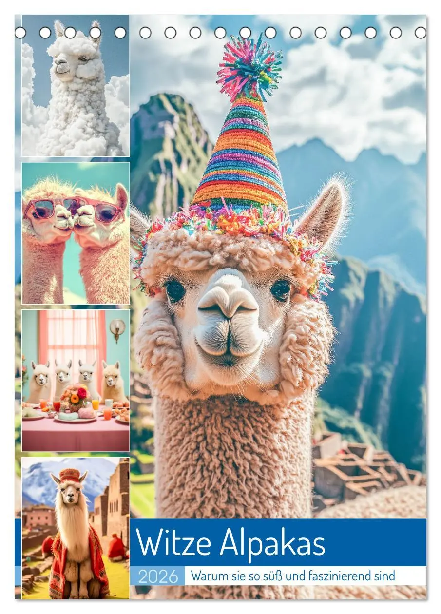 Cover: 9783457284834 | Witzige Alpakas (Tischkalender 2026 DIN A5 hoch), CALVENDO...