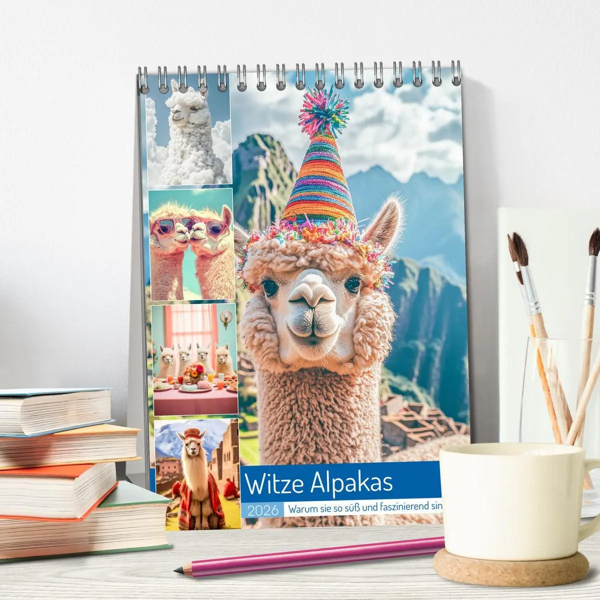 Bild: 9783457284834 | Witzige Alpakas (Tischkalender 2026 DIN A5 hoch), CALVENDO...