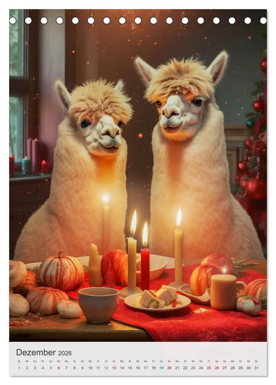 Bild: 9783457284834 | Witzige Alpakas (Tischkalender 2026 DIN A5 hoch), CALVENDO...