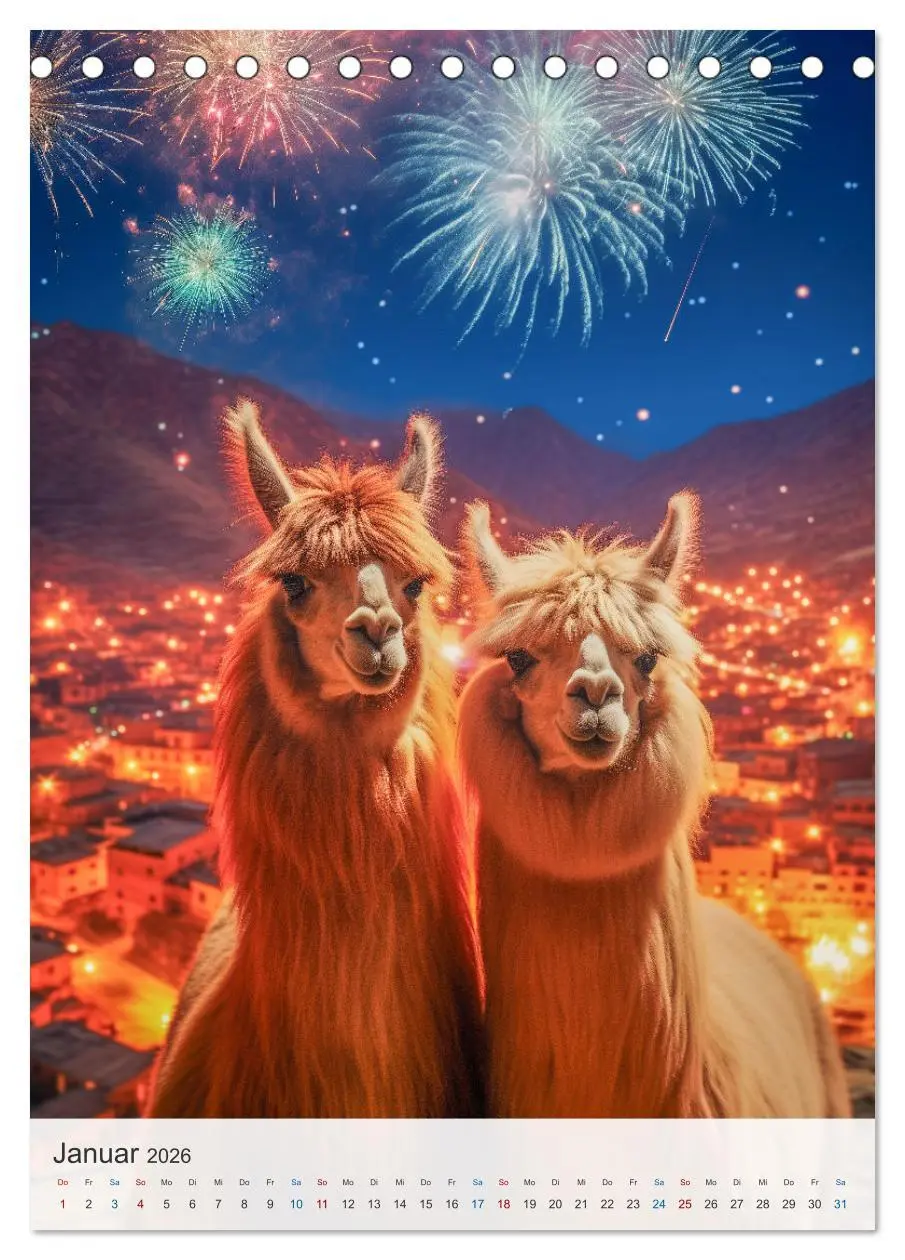 Bild: 9783457284834 | Witzige Alpakas (Tischkalender 2026 DIN A5 hoch), CALVENDO...