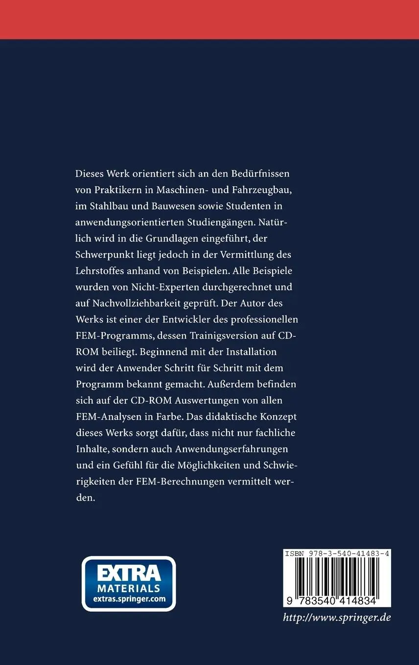Rückseite: 9783540414834 | FEM-Anwendungen | P. Groth | Buch | xiii | Deutsch | 2001