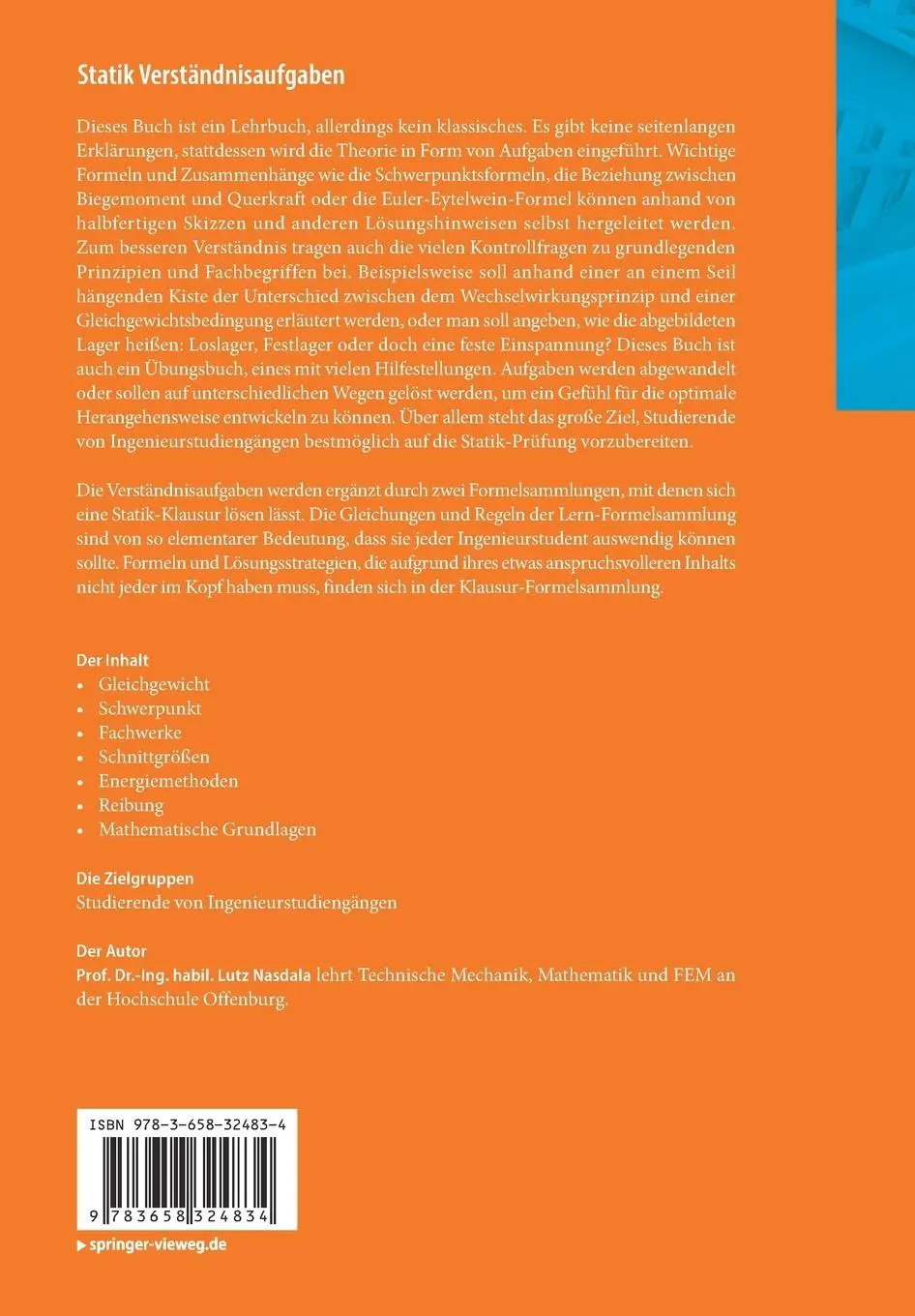 Rückseite: 9783658324834 | Statik Verständnisaufgaben | Lutz Nasdala | Taschenbuch | Paperback