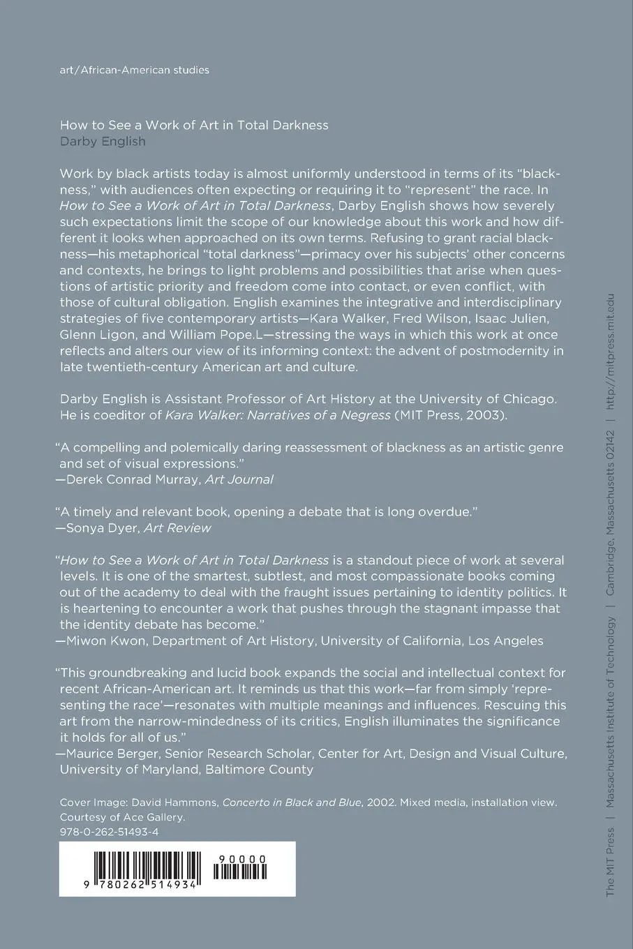 Rückseite: 9780262514934 | How to See a Work of Art in Total Darkness | Darby English | Buch