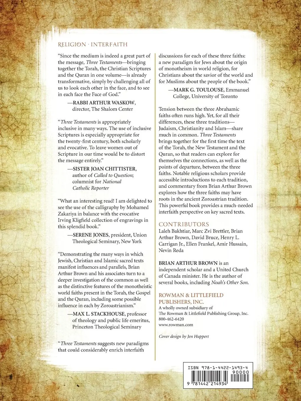 Rückseite: 9781442214934 | Three Testaments | Torah, Gospel, and Quran | Brian Arthur Brown
