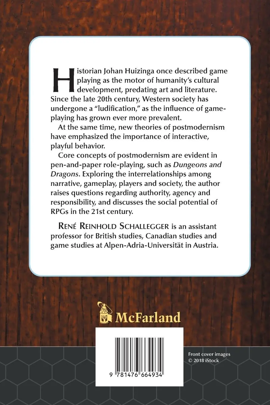 Rückseite: 9781476664934 | The Postmodern Joy of Role-Playing Games | René Reinhold Schallegger
