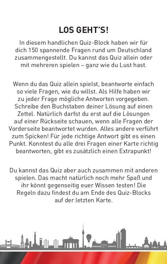 Bild: 9783625194934 | Deutschland-Quiz I ab 10 Jahren | Taschenbuch | 104 S. | Deutsch