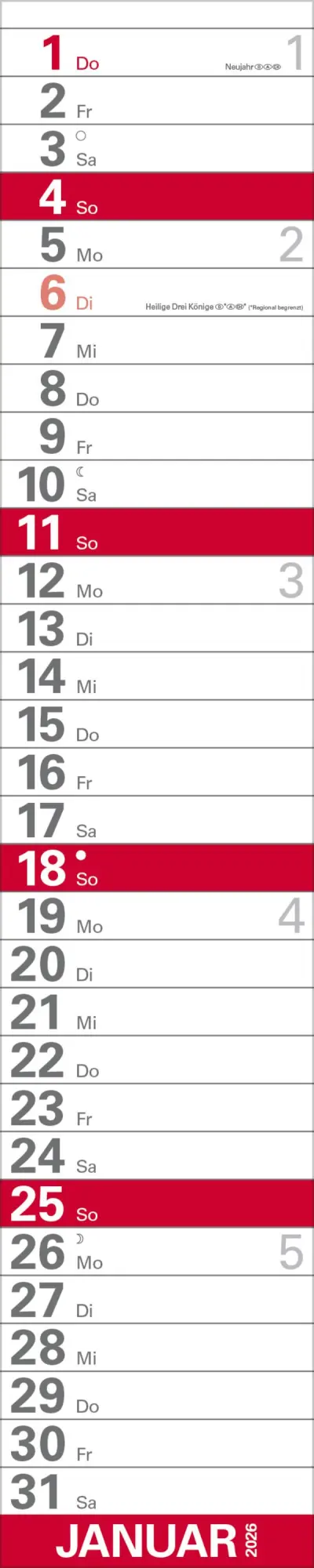 Bild: 9783731884934 | XXL Planer Großdruck rot 2026 | Verlag Korsch | Kalender | 13 S.