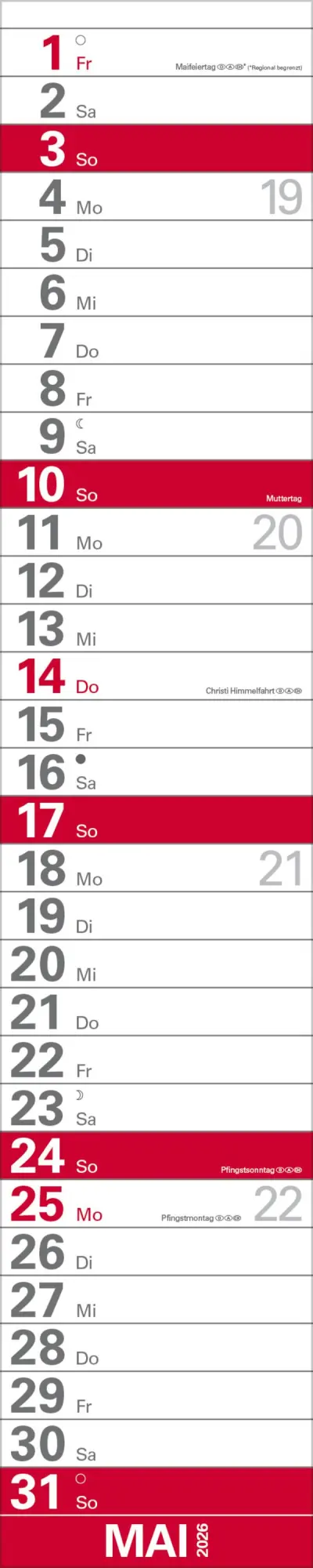 Bild: 9783731884934 | XXL Planer Großdruck rot 2026 | Verlag Korsch | Kalender | 13 S.