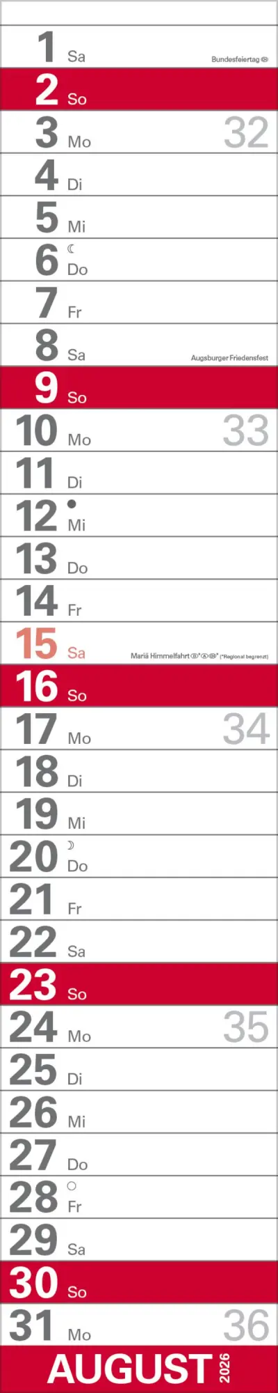 Bild: 9783731884934 | XXL Planer Großdruck rot 2026 | Verlag Korsch | Kalender | 13 S.