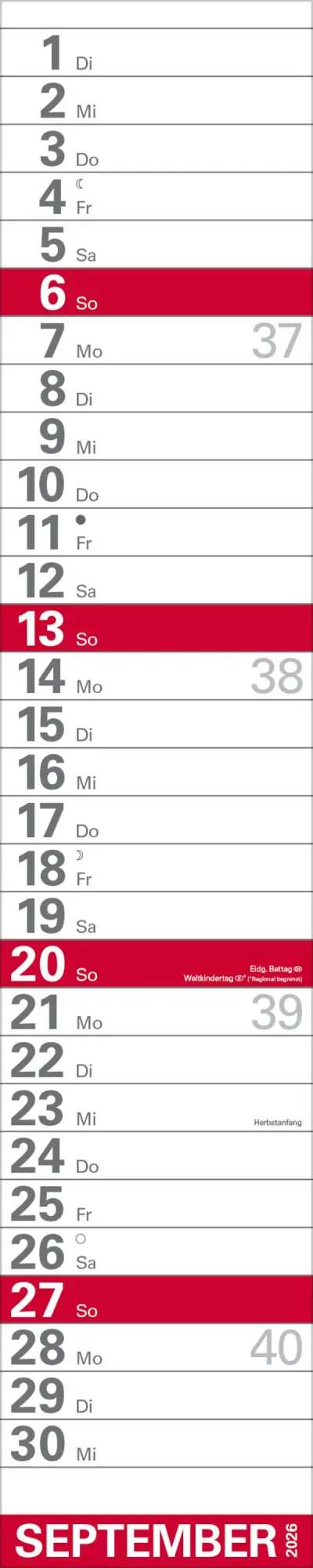 Bild: 9783731884934 | XXL Planer Großdruck rot 2026 | Verlag Korsch | Kalender | 13 S.