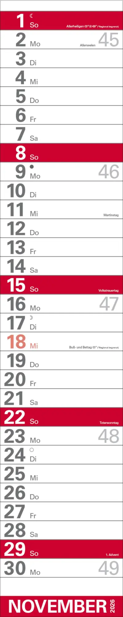 Bild: 9783731884934 | XXL Planer Großdruck rot 2026 | Verlag Korsch | Kalender | 13 S.