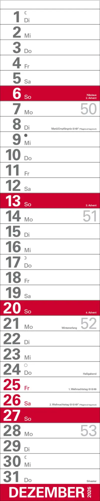 Bild: 9783731884934 | XXL Planer Großdruck rot 2026 | Verlag Korsch | Kalender | 13 S.