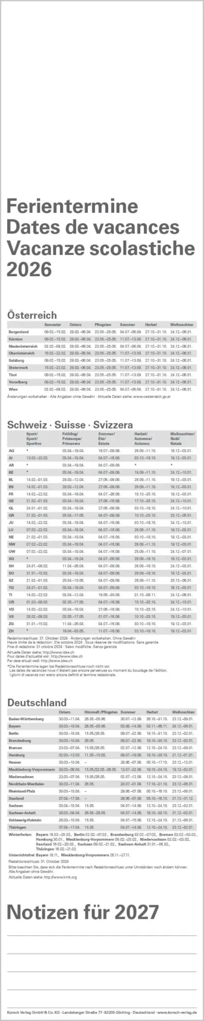 Bild: 9783731884934 | XXL Planer Großdruck rot 2026 | Verlag Korsch | Kalender | 13 S.