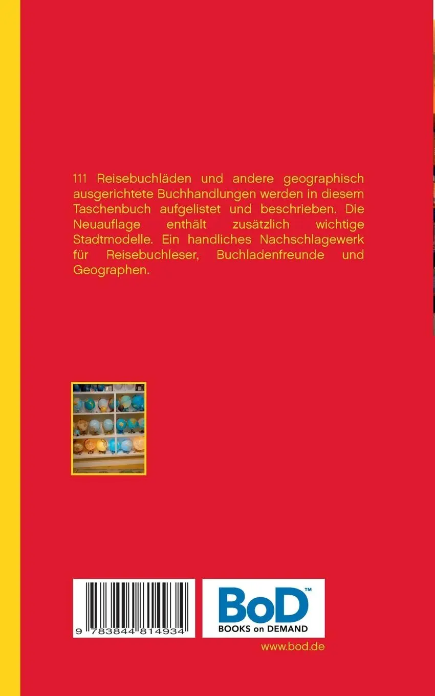 Rückseite: 9783844814934 | Erdkunde ist König | 111 Reisebuchhandlungen, die man kennen sollte