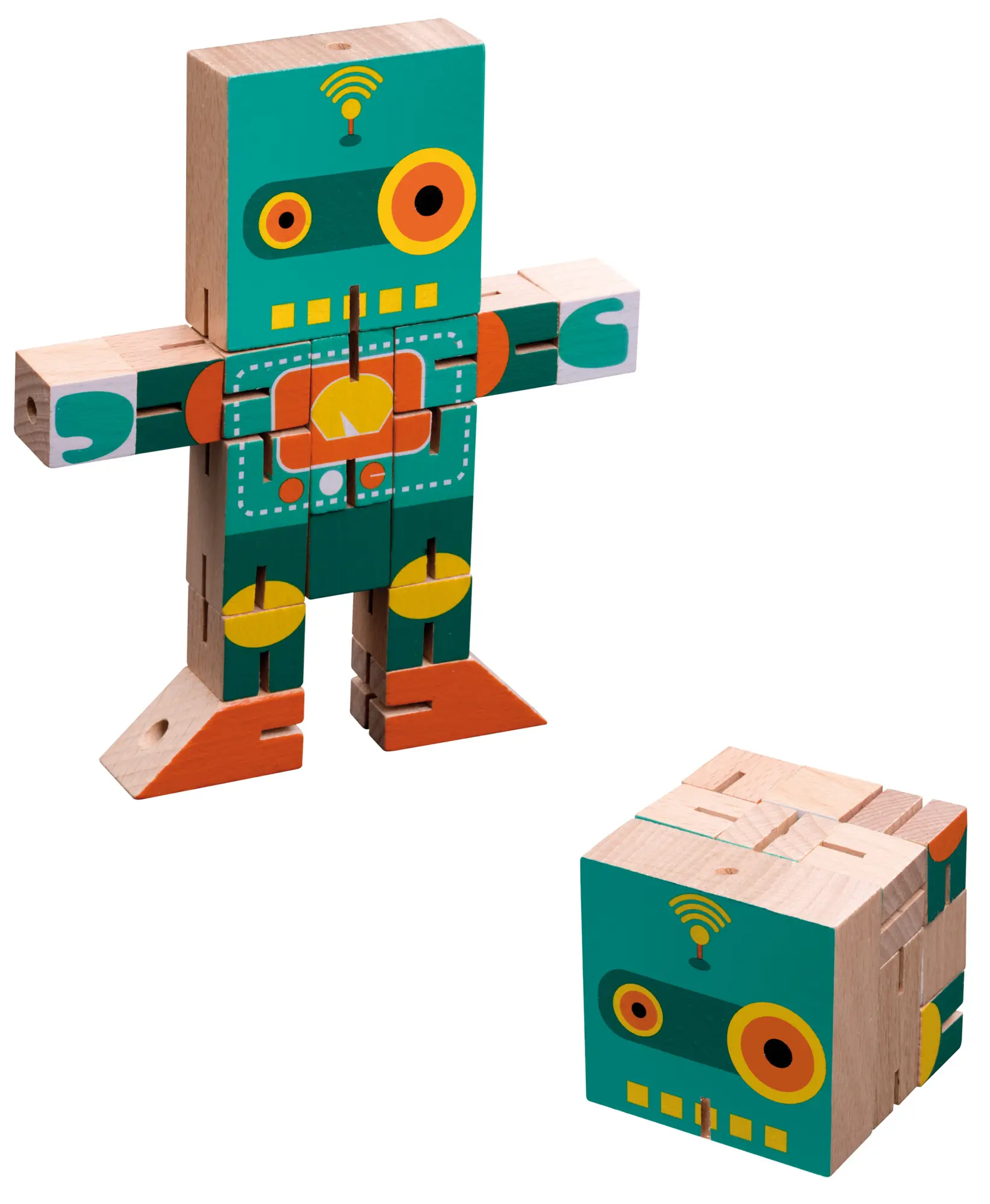Cover: 4014156035034 | Philos 3503 - Robot Cube, Holz, Würfel-Puzzlespiel, Denkspiele,...