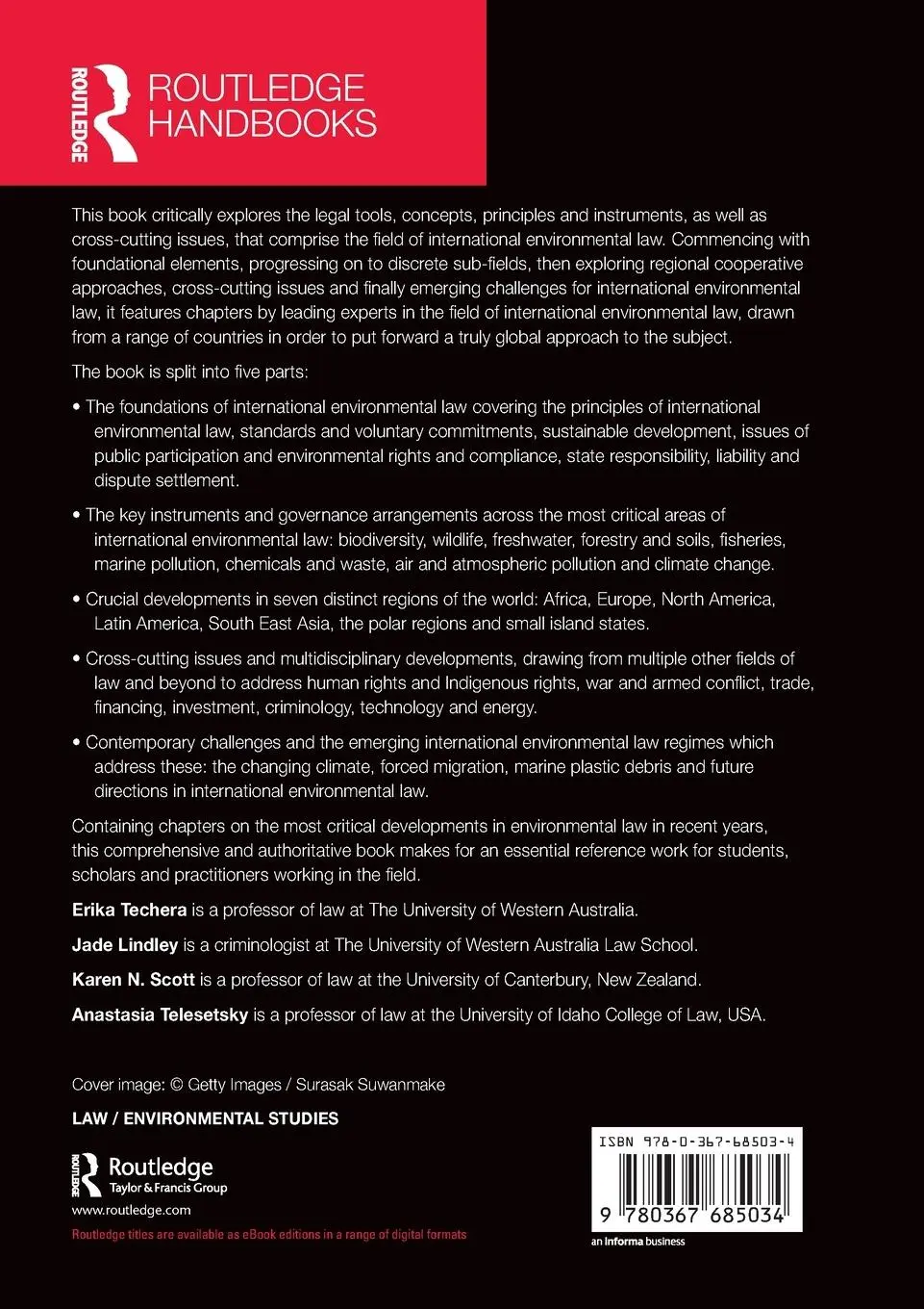Rückseite: 9780367685034 | Routledge Handbook of International Environmental Law | Taschenbuch