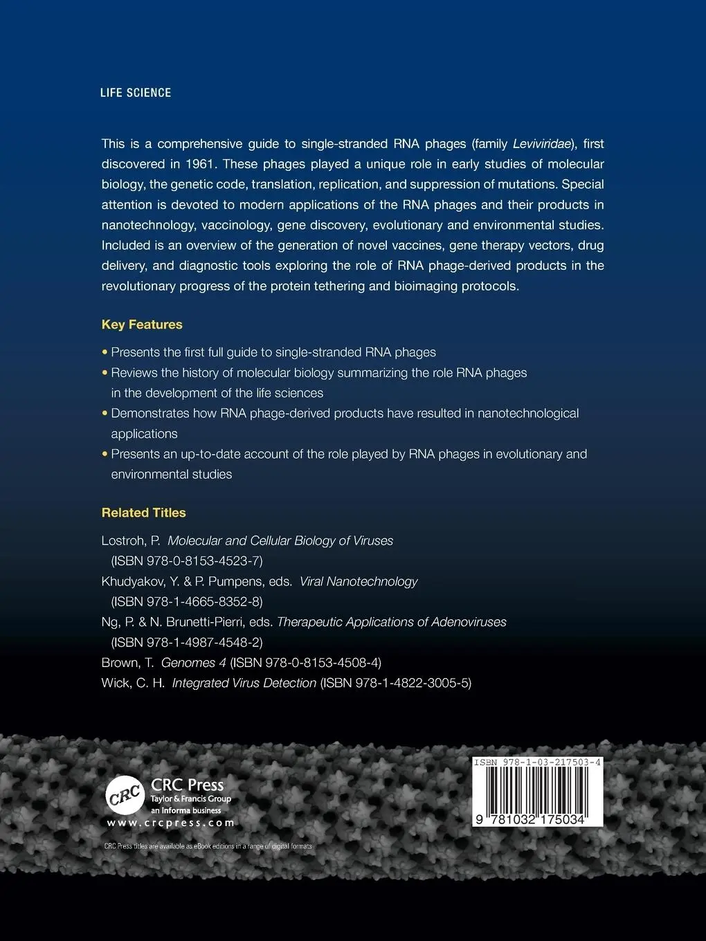 Rückseite: 9781032175034 | Single-stranded RNA phages | From molecular biology to nanotechnology