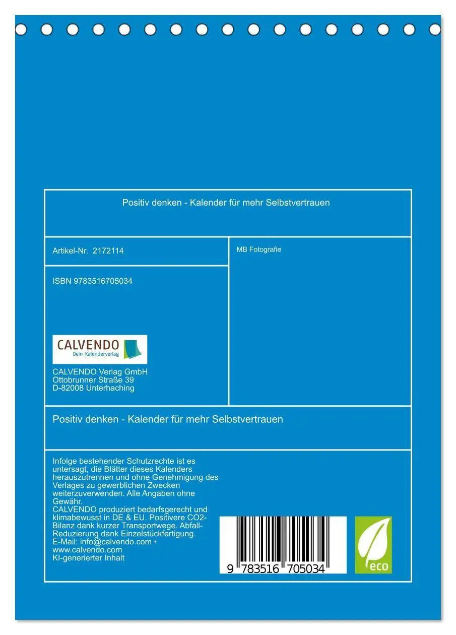 Bild: 9783516705034 | Positiv denken - Kalender für mehr Selbstvertrauen (Tischkalender...