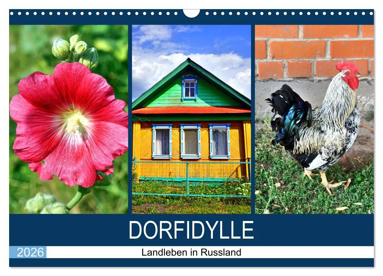 Cover: 9783457605134 | Dorfidylle - Landleben in Russland (Wandkalender 2026 DIN A3 quer),...