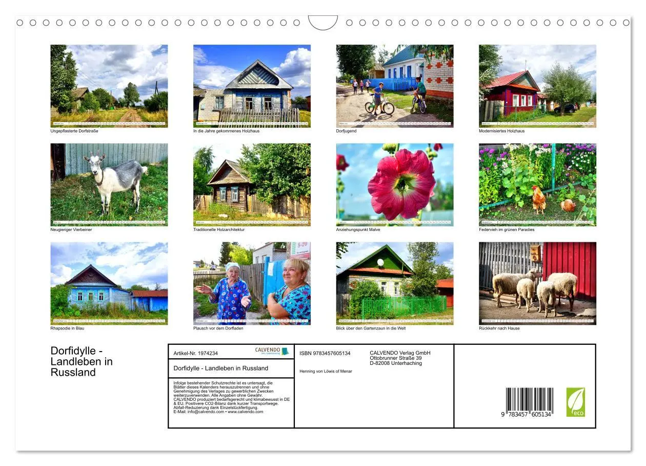 Bild: 9783457605134 | Dorfidylle - Landleben in Russland (Wandkalender 2026 DIN A3 quer),...