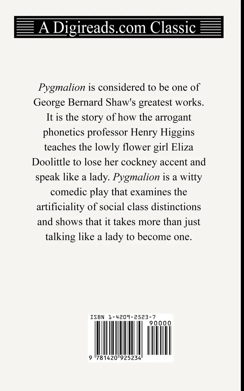 Rückseite: 9781420925234 | Pygmalion | George Bernard Shaw | Taschenbuch | Englisch | 2005