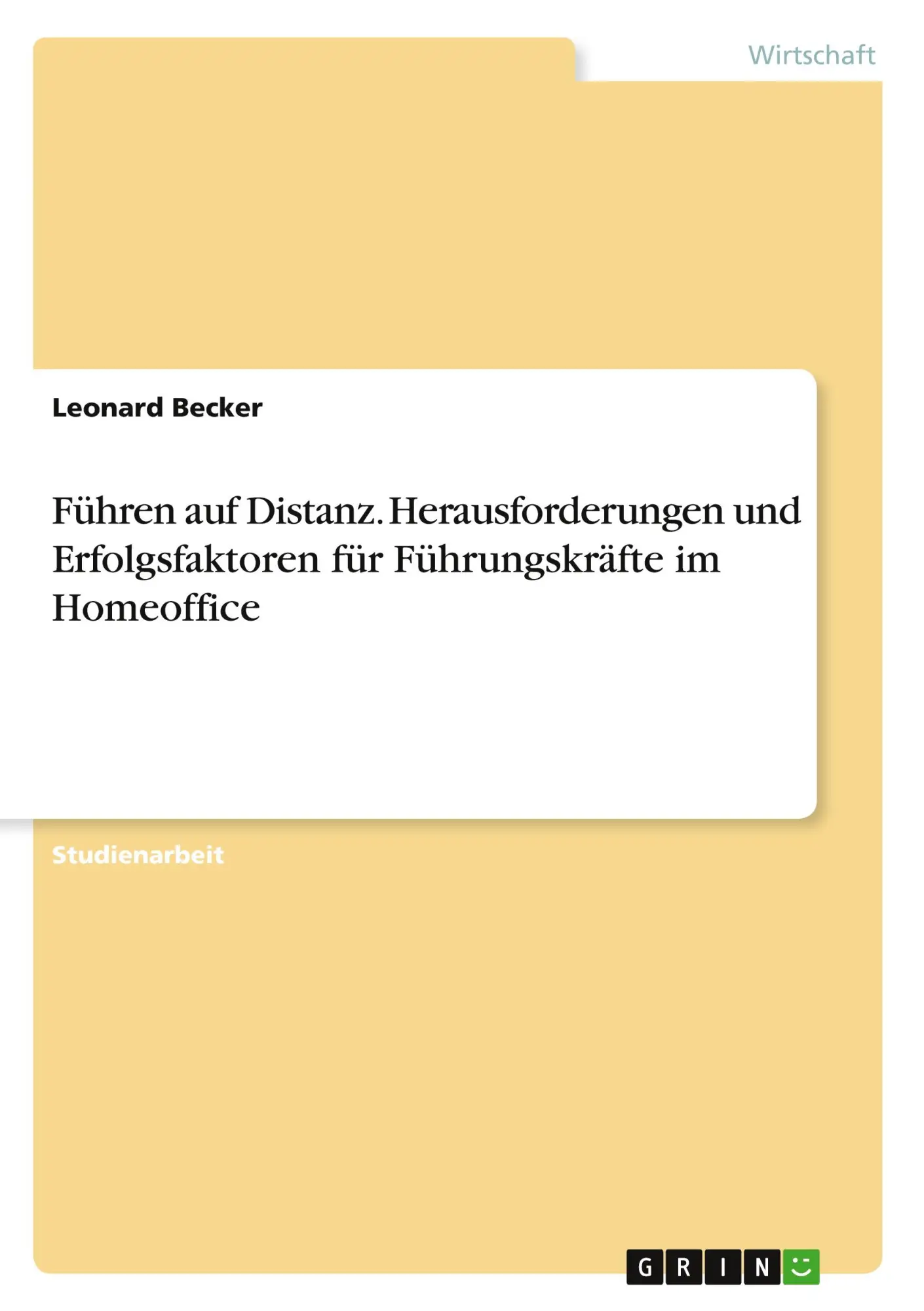 Cover: 9783389075234 | Führen auf Distanz. Herausforderungen und Erfolgsfaktoren für...