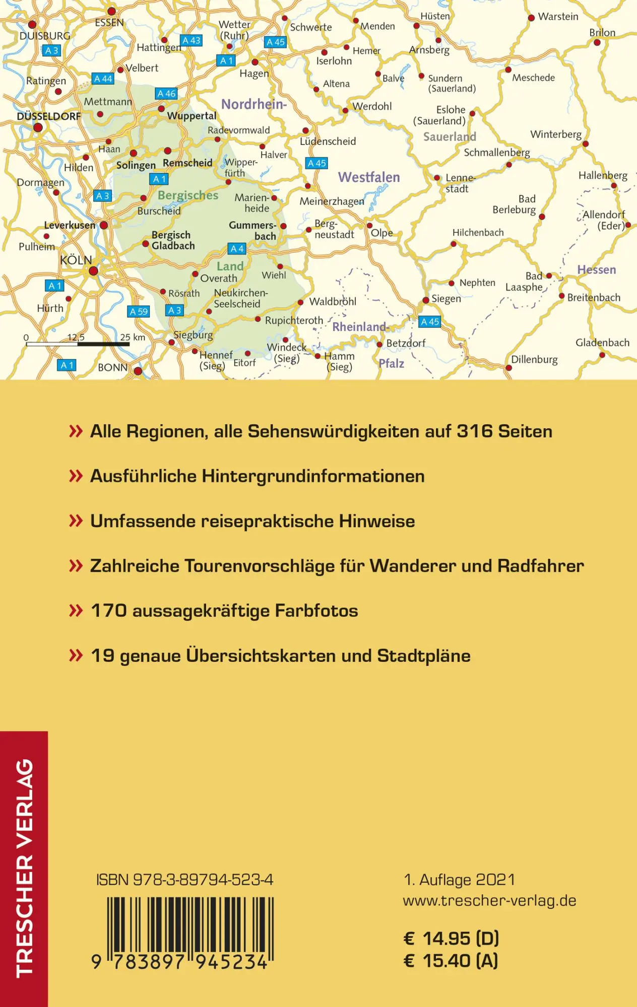 Rückseite: 9783897945234 | TRESCHER Reiseführer Bergisches Land | Peggy Leiverkus | Taschenbuch