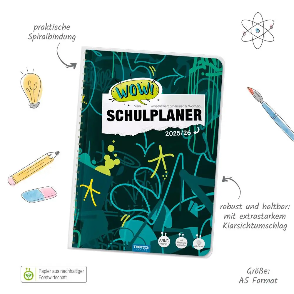 Bild: 9783988025234 | Trötsch Schulplaner WOW Graffiti 25/26 | Trötsch Verlag GmbH &amp; Co. KG