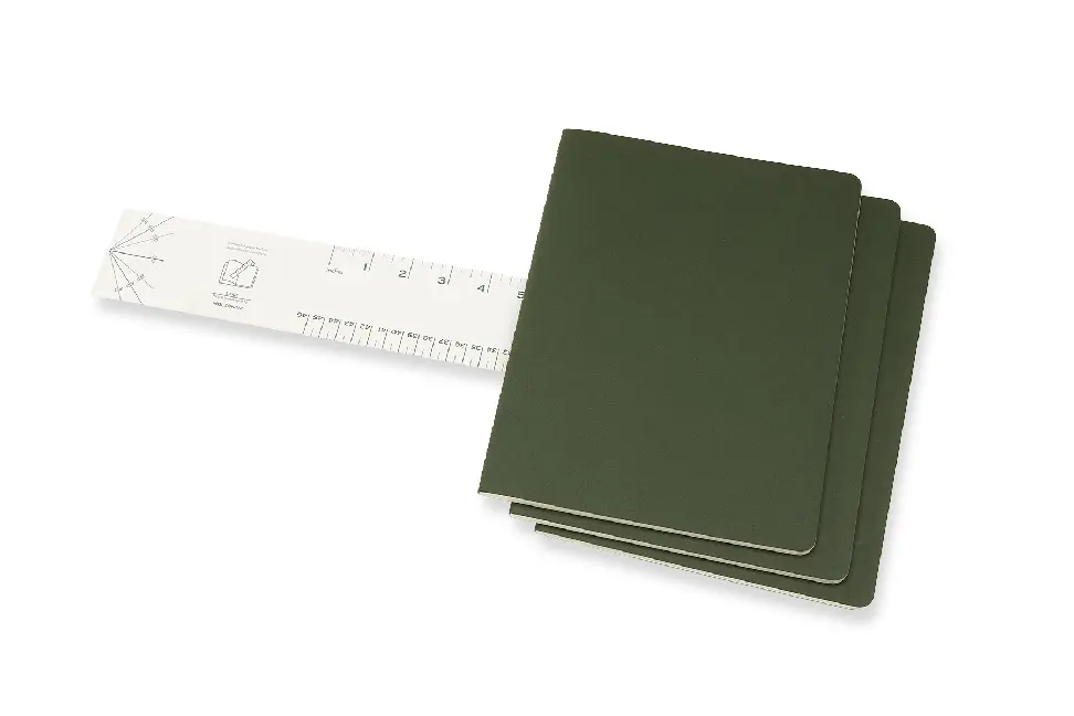 Bild: 8055002855334 | Moleskine Cahier Xlarge, 3er Set, Liniert, Kartoneinband, Myrtengrün