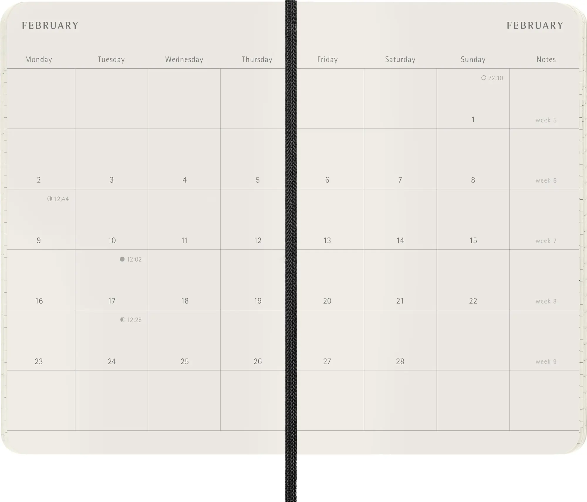 Bild: 8056999275334 | Moleskine 12 Monate Monatsnotizkalender 2026, P/A6, 1 Mo = 2...