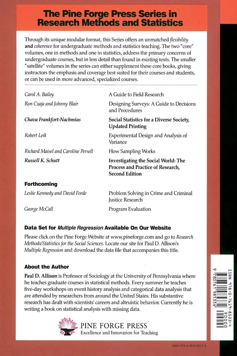 Rückseite: 9780761985334 | Multiple Regression | A Primer | Paul D. Allison | Taschenbuch | 1998