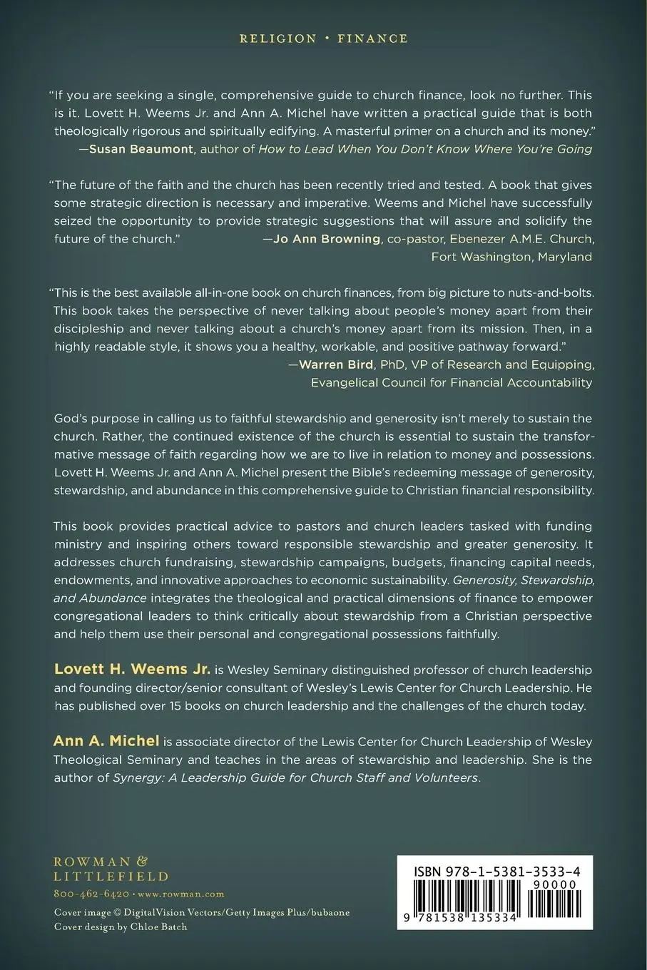 Rückseite: 9781538135334 | Generosity, Stewardship, and Abundance | Lovett H. Weems (u. a.)