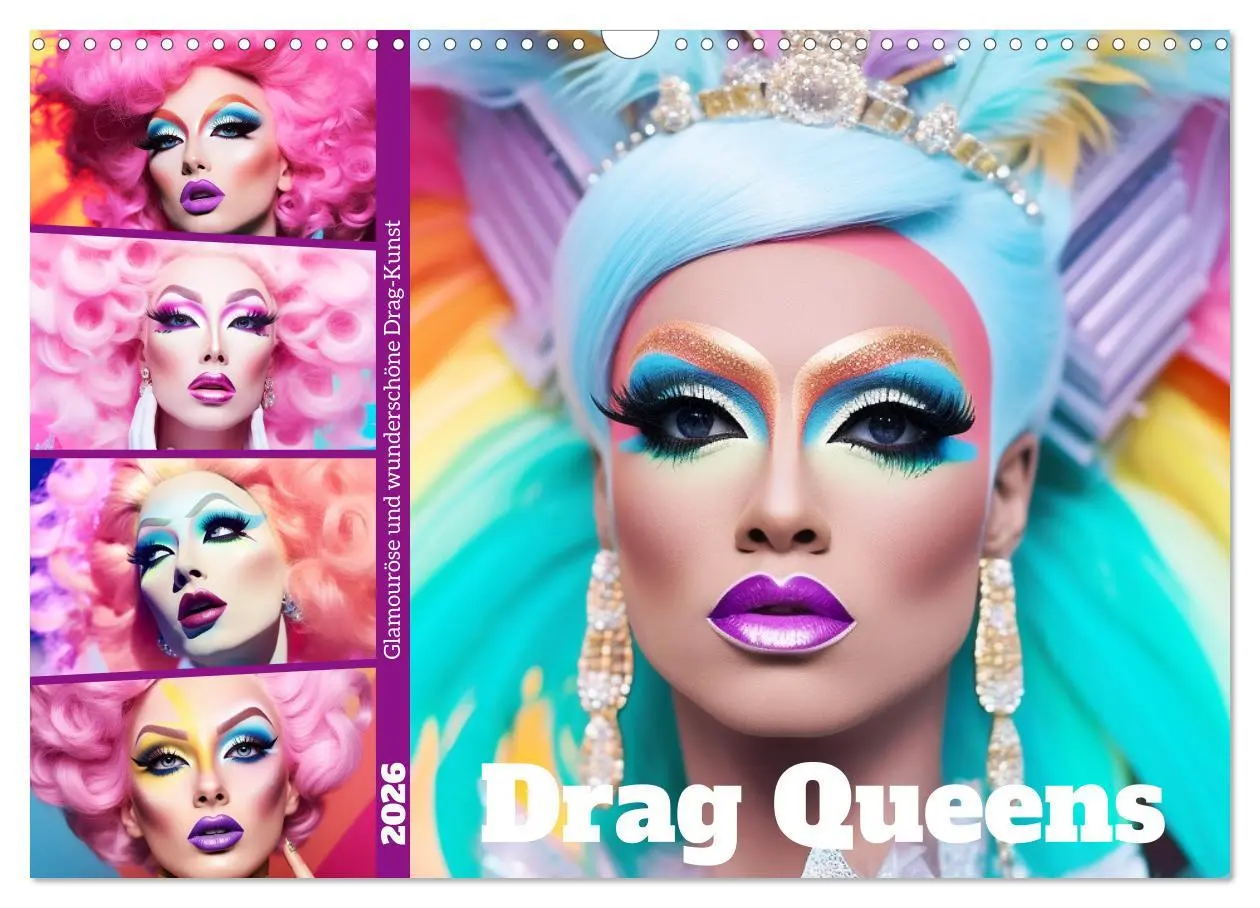 Cover: 9783457515334 | Drag Queens. Glamouröse und wunderschöne Drag-Kunst (Wandkalender...