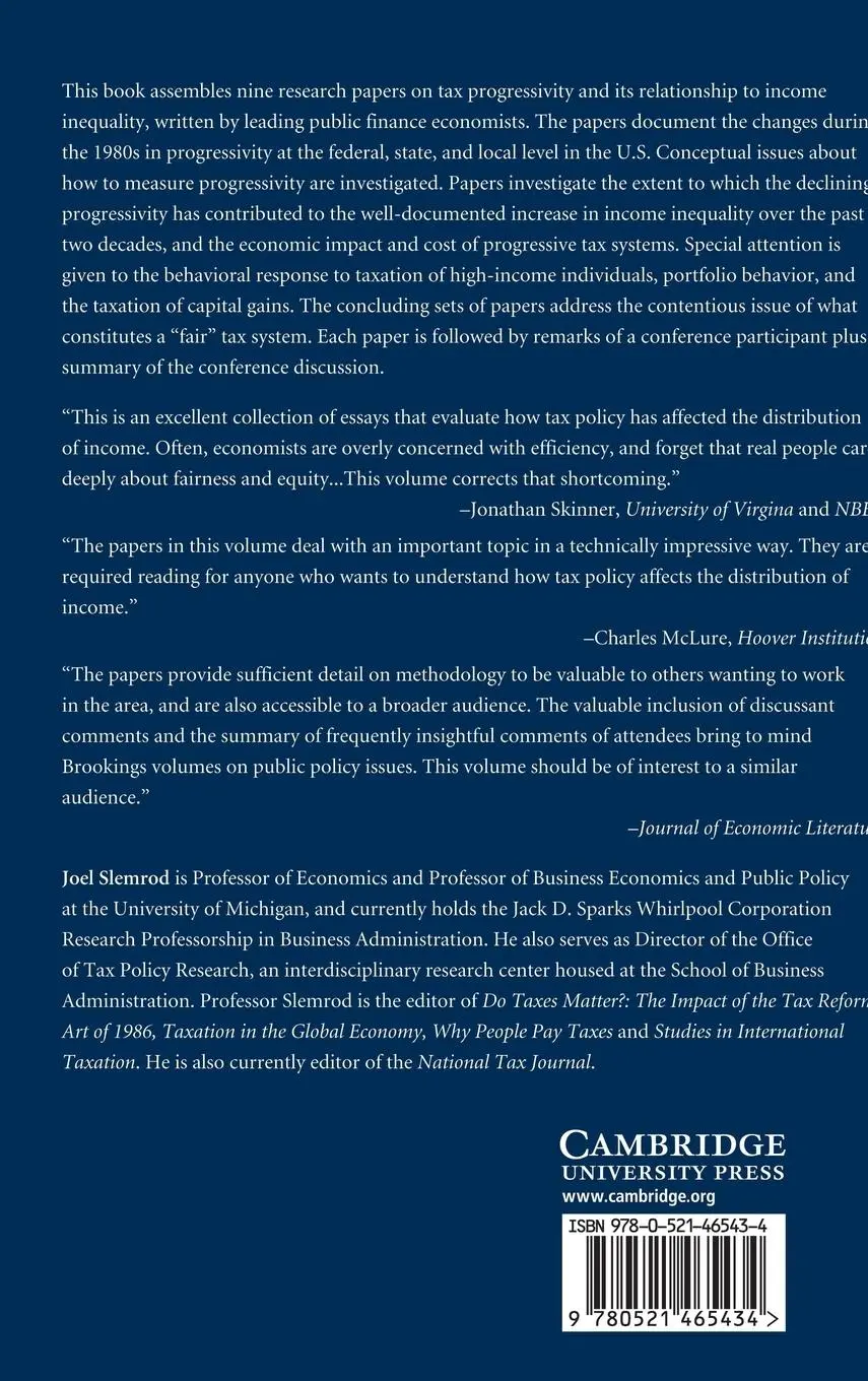 Rückseite: 9780521465434 | Tax Progressivity and Income Inequality | Joel Slemrod | Buch | 2014