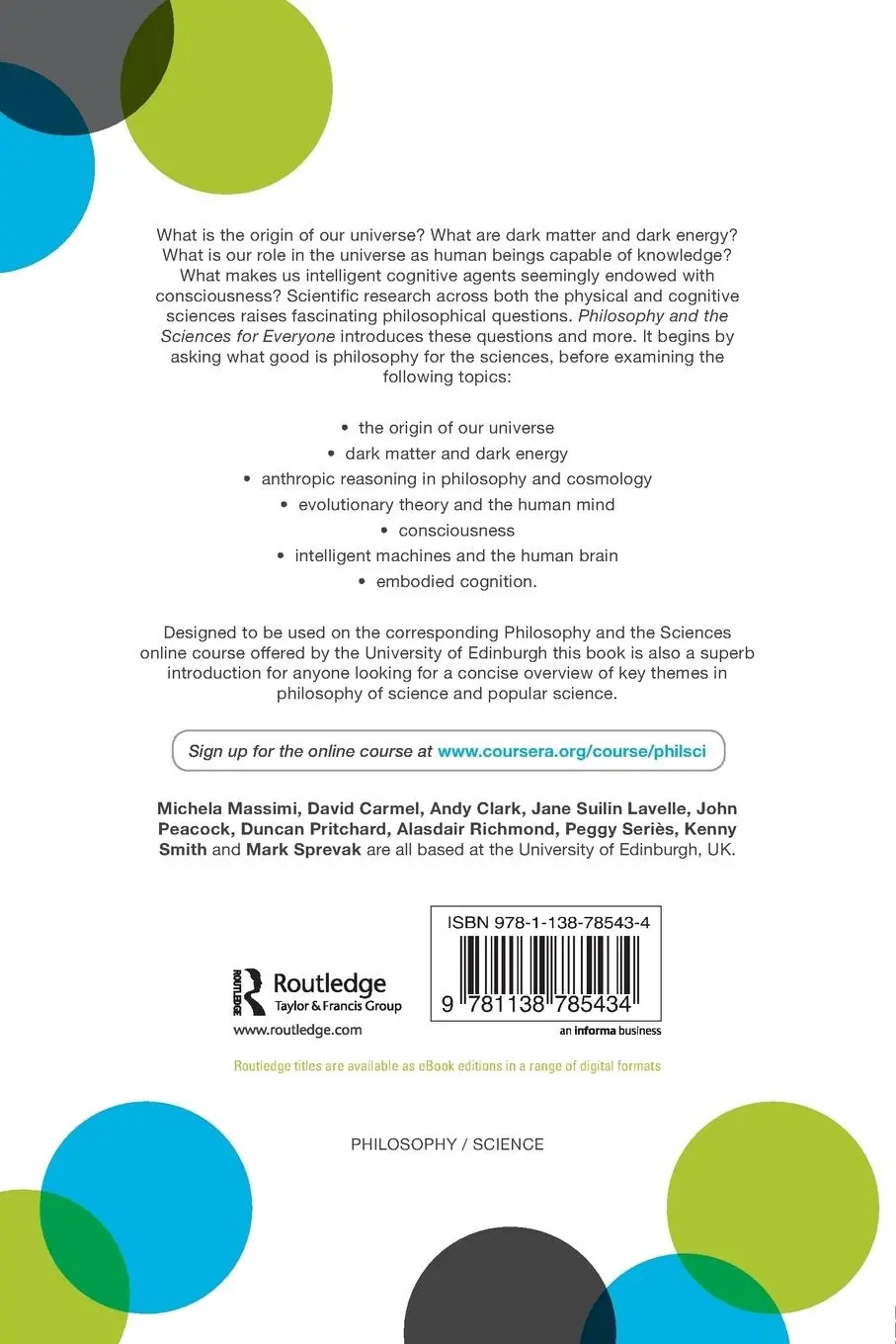 Rückseite: 9781138785434 | Philosophy and the Sciences for Everyone | Michela Massimi | Buch