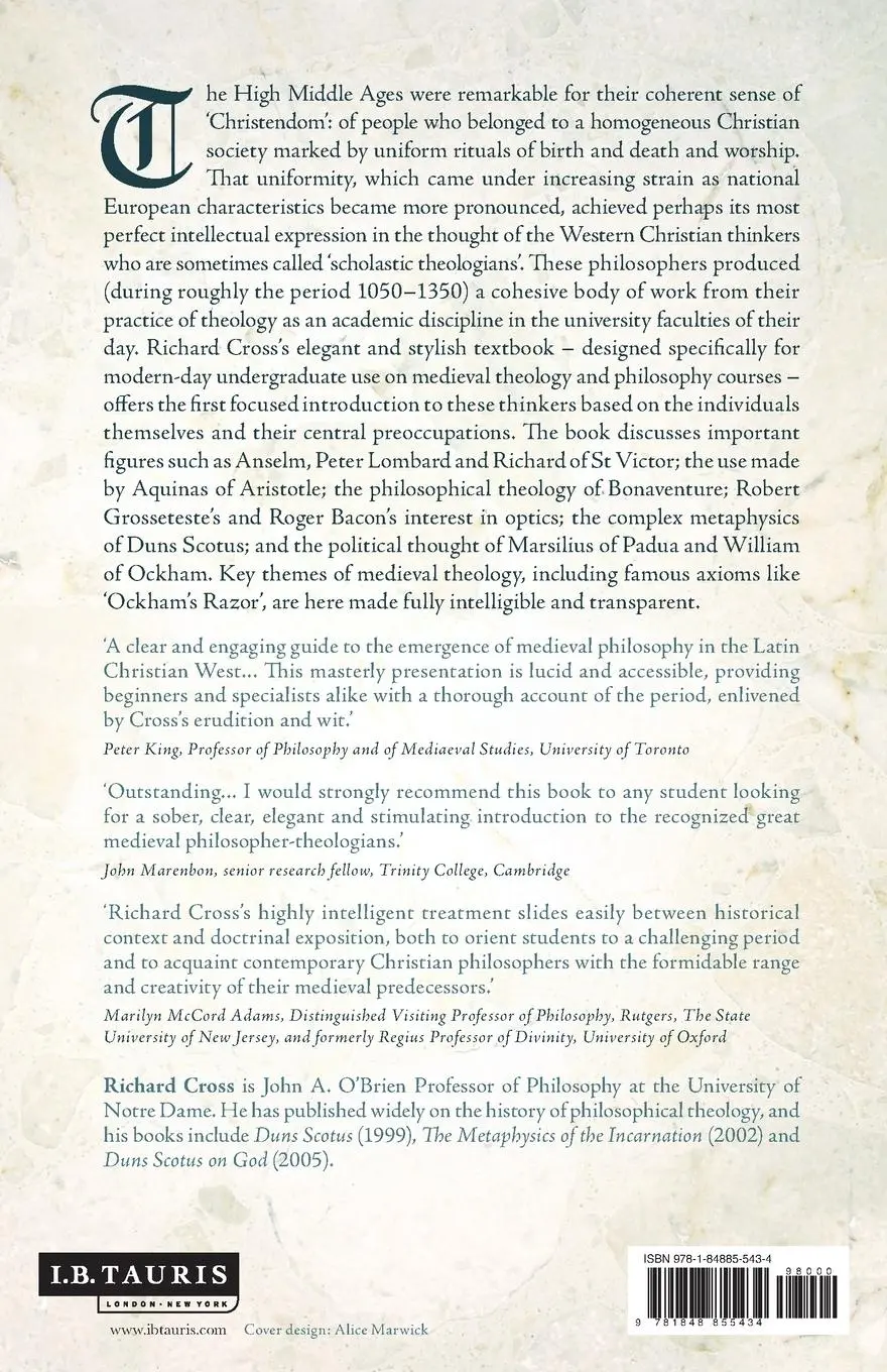 Rückseite: 9781848855434 | The Medieval Christian Philosophers | An Introduction | Richard Cross