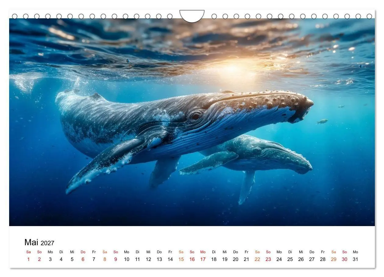 Bild: 9783516905434 | Wale - ein Jahr voller Meer (Wandkalender 2027 DIN A4 quer),...