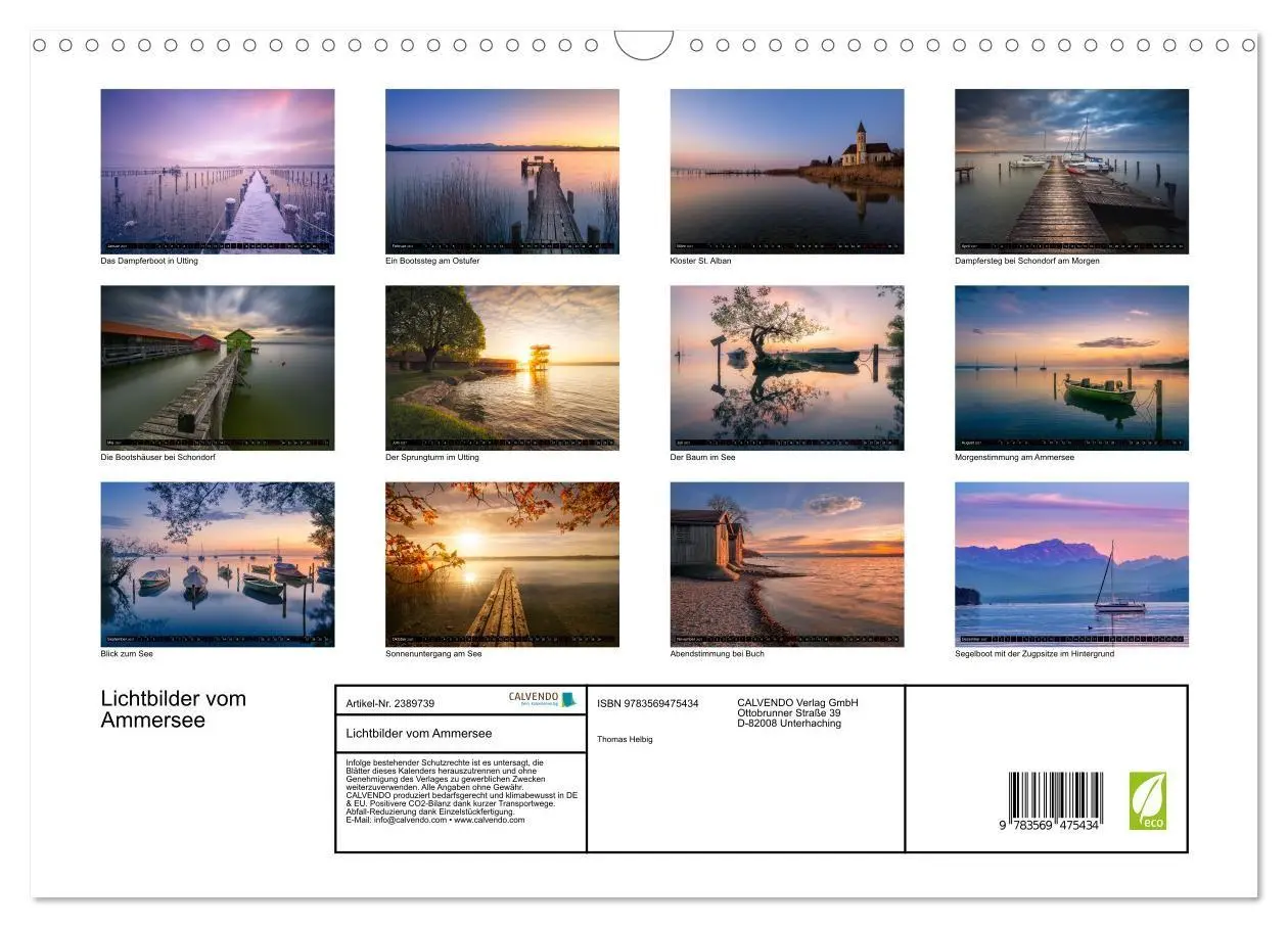 Bild: 9783569475434 | Lichtbilder vom Ammersee (Wandkalender 2027 DIN A3 quer), CALVENDO...