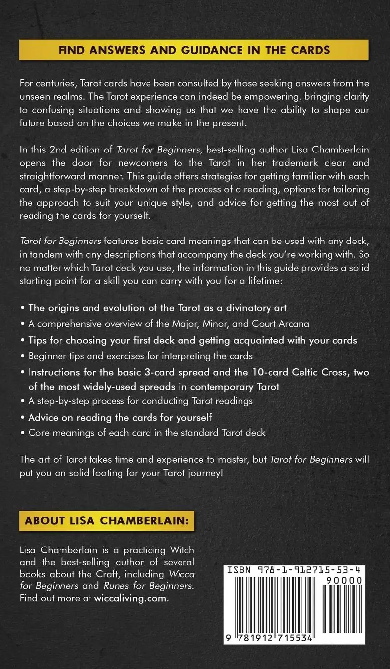 Rückseite: 9781912715534 | Tarot for Beginners | Lisa Chamberlain | Buch | Englisch | 2019
