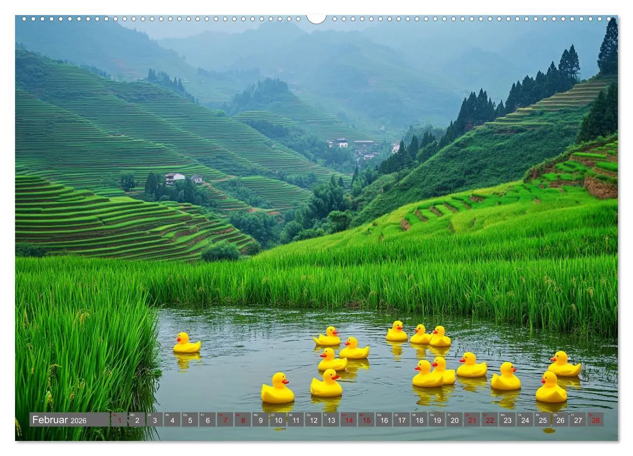 Bild: 9783457285534 | Gummienten auf Weltreise (Wandkalender 2026 DIN A2 quer), CALVENDO...