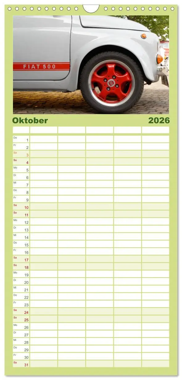 Bild: 9783516515534 | Familienplaner 2026 - Cinquecento Der kleine Italiener - 60 Jahre...
