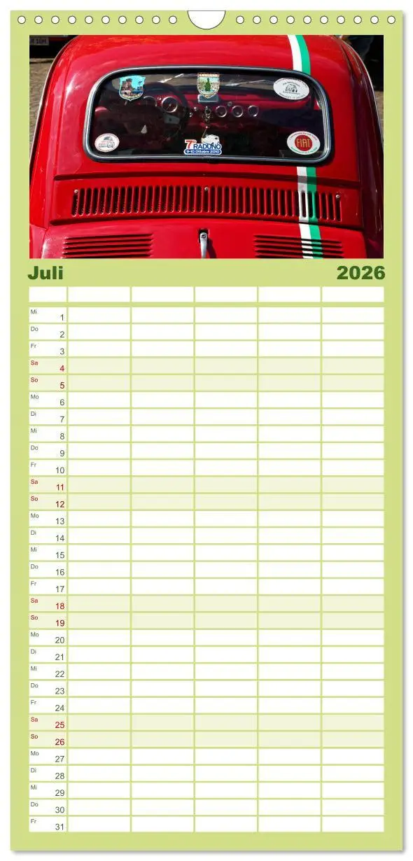 Bild: 9783516515534 | Familienplaner 2026 - Cinquecento Der kleine Italiener - 60 Jahre...