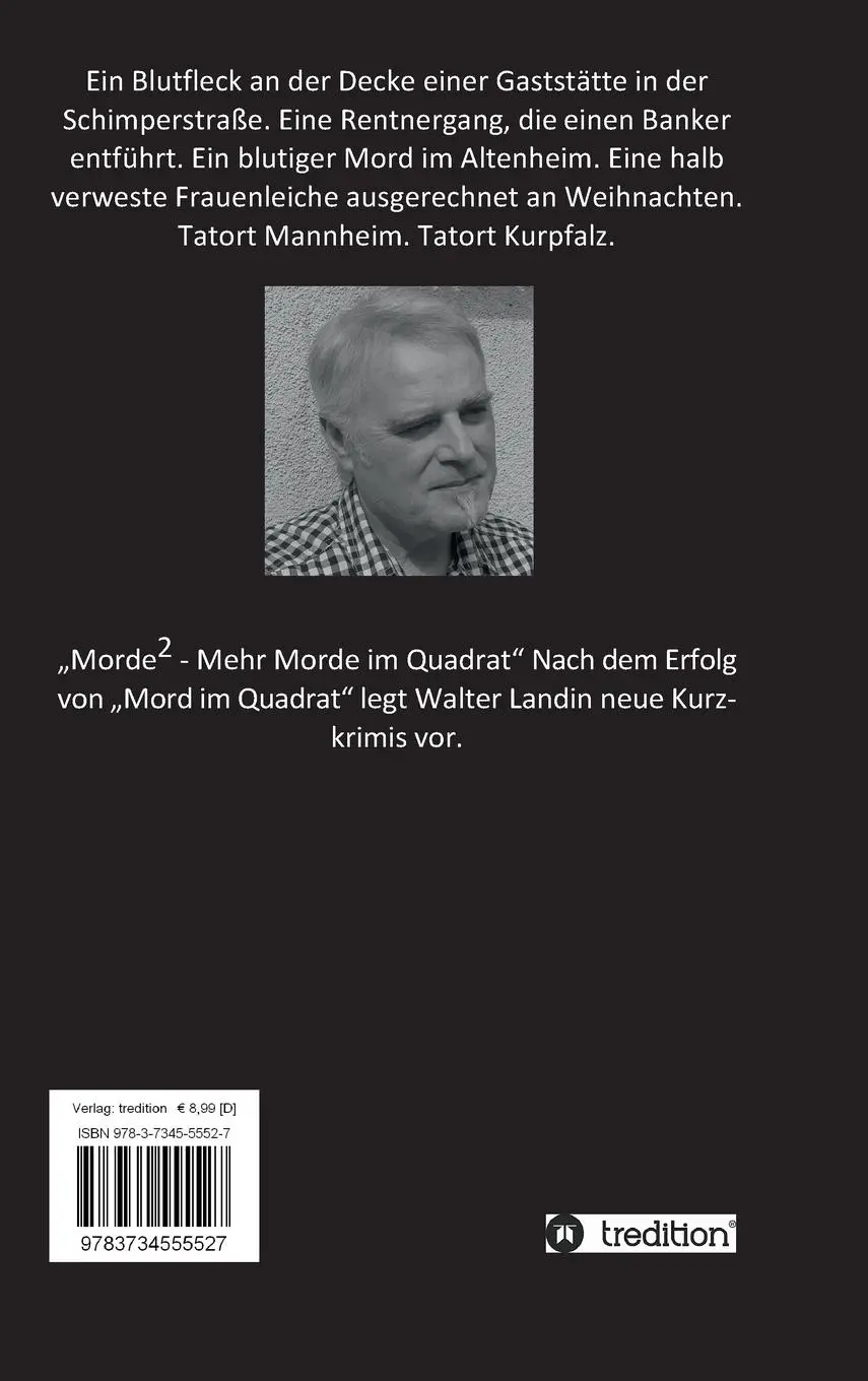 Rückseite: 9783734555534 | Mehr Morde im Quadrat | Neue Kriminalgeschichten | Walter Landin